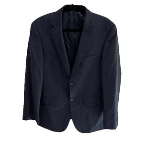 Men's Pronto‎ Uomo Platinum Navy Blue Wool Two Button Blazer Suit Jacket 38R